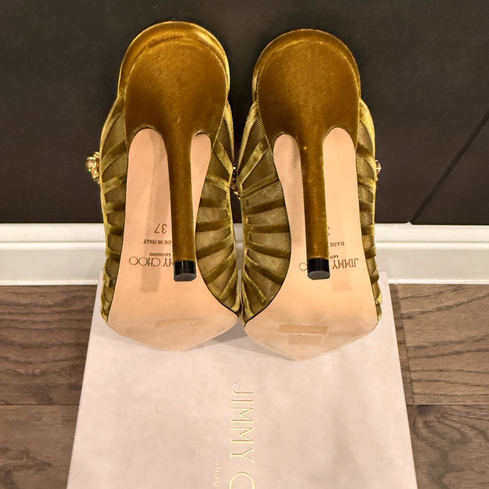 🚫SOLD🚫 Jimmy Choo Bing Crystal Embellished Pointed Toe Mule Pump - EUR 37 - Picture 11 of 12